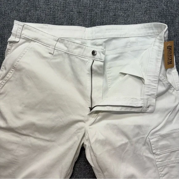 NWT Duluth Trading Pants Mens 40x30 White Everyday Carpenter Flex Relaxed Fit